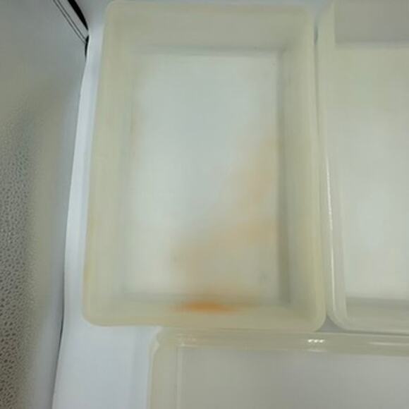 Bundle Lot 3 Vintage Tupperware Rectangular Bowls Containers NO LIDS - Picture 4 of 4